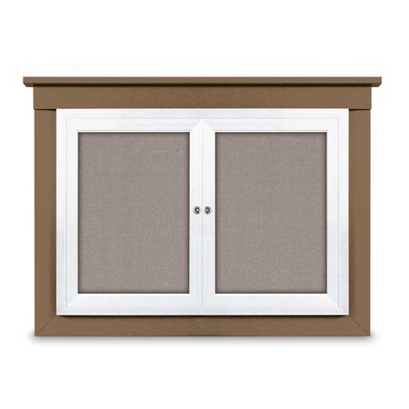 United Visual Products 18"x24" 1-Door Enclosed Letterboard, Header, Green Vinyl/Lt Oak UV2620HD-LTOAK-HUNGRN